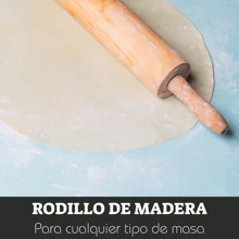 Rodillo De Madera Giratorio Para Amasar Pizza y Pan - Marrón - Ver 8