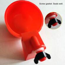 10入組自動水飲料碗，適用於雞，鴨和鵝，家禽養殖設備，鵪鶉和雞用飲水槽 - 紅色 - 查看 7