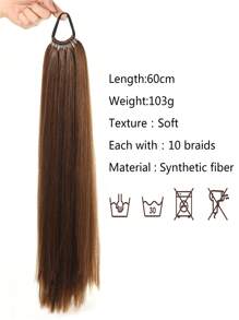 合成馬尾辮造型，橡皮筋頭馬尾假髮，黑色金色棕色適用於女士 - Light Brown - 查看 2