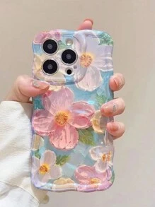 Flower Phone Case Creative Tie Dye Flowers Painted TPU Phone Case Compatible With Iphone//Honor