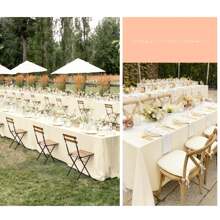 8 Pack Polyester Tablecloths,90 X 156 Inch Rectangle Table Cloth For 8 Foot Tables,Stain And Wrinkle Resistant Washable Fabric Table Cover For Wedding Banquet Restaurant Party Outdoor Party Wedding Outdoor Activities Banquet Multiple Colors,Weddings Graduation Season Outdoor Events Entertain Guests - 米色 - 查看 4