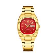YaLaLuSi 1pc Classic Quartz Ladies Watch In Gold Color, Fashion & Professional, Water Resistant With Weekday Calendar Function, Comes With A Disassembly Tool
