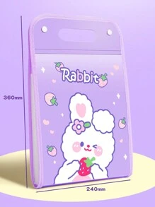 1pc Cartoon Rabbit Handheld File Folder Exam Paper Bag With Label Sticker, 13-Layer Large-Capacity Accordion Organizing Bag, Elementary School Dedicated Roll-Up Storage Bag, Suitable For Students And Office Classification Of Data And Paper Use, Middle School Student Subject Classification Folder Learning Stationery Supply,Back To School,School Supplies - 13-layer Vertical Portable Accordion Bag - View 5