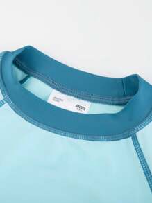 Annil Conjunto de pantalones cortos de manga larga divididos para niños, pantalones de traje de baño, gorro de natación, cómodos y elásticos con dibujos animados para verano