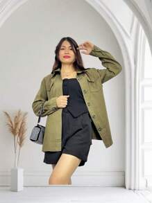 Women Coats - 摩卡棕 - 查看 6