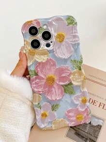 Flower Phone Case Creative Tie Dye Flowers Painted TPU Phone Case Compatible With Iphone//Honor