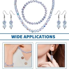 200 piezas/Paquete Cuentas acrílicas redondas facetadas transparentes de color AB de 8mm/0,3 pulgadas, cuentas acrílicas para manualidades DIY para hacer joyas, collares, pulseras, pendientes