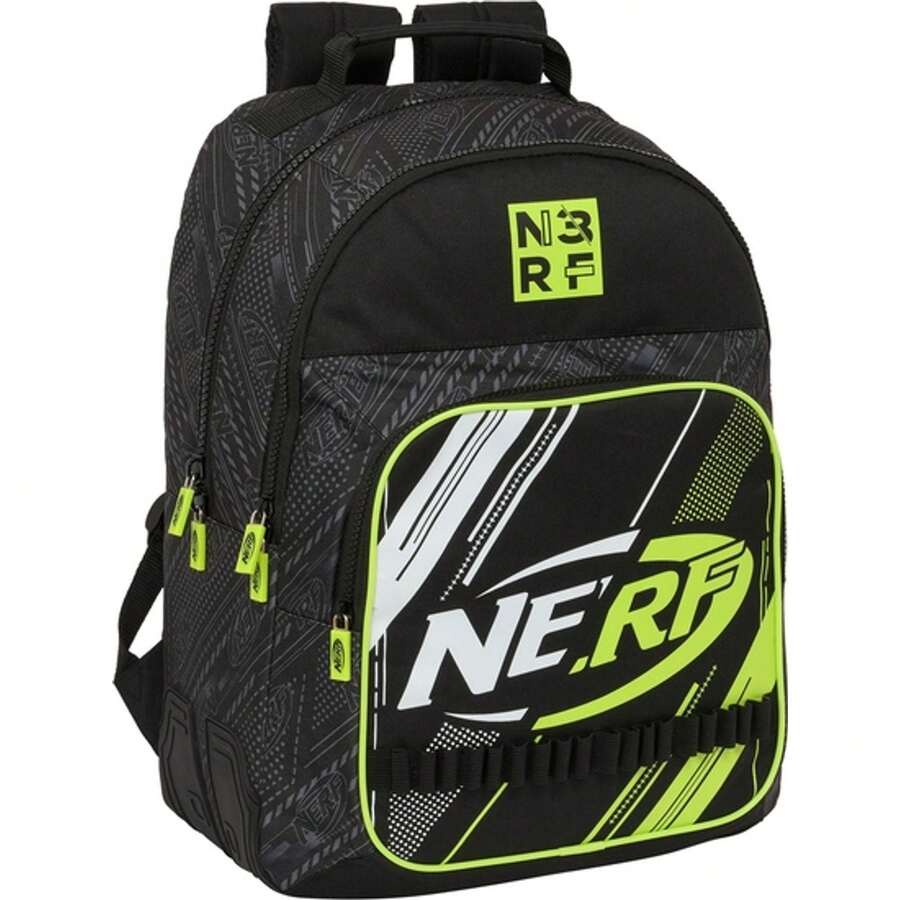 Safta Nerf "Get Ready" Adaptable Double Backpack - Officially Licensed School Backpack - Ergonomic Design - Ample Storage Space - Multifunctional Pockets - Multicolor - View 1