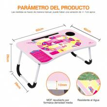 Mesa plagable para Cuarto, con Juego impreso - Rosa - Ver 3