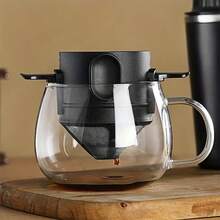 Bộ lọc cà phê di động bằng thép không gỉ 1 Pc - Dễ dàng làm sạch, tái sử dụng, đổ nhỏ giọt không cần giấy tờ với phễu có thể gập lại, nhà bếp, bữa tiệc bãi biển mùa hè, thực phẩm, cắm trại, sắp xếp, trang trí phòng, đồ dùng nhà bếp. - đen - Xem 2
