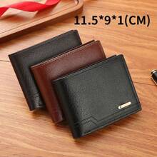 Men's Short Leather Wallet, Multiple Card Slots Large Capacity Business Casual Billfold, Ideal Gift For Men, Perfect For Birthday, Anniversary And Valentine's DayLarge Capacity Multi-Card Slots,Business Casual Style,Birthday Gift,Graduation Gift,Father's Day Gift - A - View 7