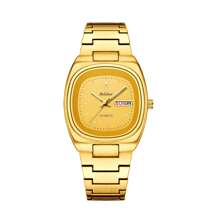 YaLaLuSi 1pc Classic Quartz Ladies Watch In Gold Color, Fashion & Professional, Water Resistant With Weekday Calendar Function, Comes With A Disassembly Tool