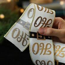 1 Cuộn 6.3cm Chiều rộng 200cm Chiều dài Giáng sinh Vải bố Ruy băng Với Người Gingerbread & Quả tùng Đồ trang trí Và Dây điện Cạnh , DIY Thủ công Bowknot Dải ruy băng trang trí - Đỏ và trắng - Xem 7