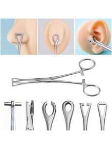 1PC Stainless Steel Piercing Tools Kit Pliers Clamps For Septum Tragus Lip Forceps Hemostat Body Jewelry Piercing Tweezers - Multicolor - View 1