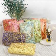 20g/package Dual Color Metallic Raffia Grass Shredded Paper For Valentine's Day Gift Box Wrapping, Favor Boxes, Birthday Decoration, Gift Wrapping Paper Filler - Khaki - View 2
