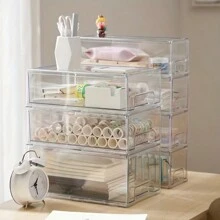 1pc Refrigerator Drawer Style Transparent Storage Box,  Container For Fruits, Vegetables And Kitchen Organization - Transparent - View 10