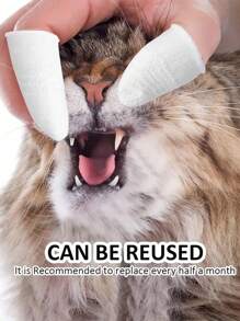 4入組狗狗用指套牙刷，360度柔軟狗狗指套牙刷，耐用可水洗寵物口腔清潔工具