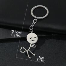 Grand pendentif de porte-clés en forme de bonhomme rigolo et péteur pour hommes, porte-clés en acier inoxydable pour hommes avec crâne, squelette, accessoires de voiture, charme de sac, idées de cadeaux de Noël gothiques mignons Y2k pour étudiants, accessoires de sac, cordons avec porte-badge, accessoires de voiture, charms de sac
