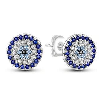 1Pair Silver Color Devil'S Eye Earrings Stud Earrings Geometric Lines Hypoallergenic Minimalist Fashionable Earrings For Women