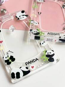 1pc Kawaii Panda S Transparent Acrylic Card Cases Useful Work Card Transportation Cute Cartoon Simple Transparent Card Set Campus Bus Meal Card Factory Brand Work Permit Protection Set Hard License Holder Card Holder Card Holder Wallet Business Card Holder Credit Card Holder Id Card Holder Card Holder Women For Women Card Wallet