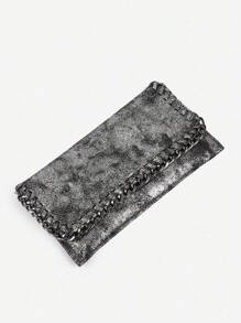 محفظة جديدة عصرية وشخصية من نمط Y2K قصيرة، مزودة بمغناطيس مع حجرات متعددة لحفظ البطاقات وسلسلة وحبل أنيق لحفظ العملات والقطع المعدنية، بتصميم جذاب "كلاتش" متوافقة مع هواتف الايفون، كيس جراب، محفظة هاتف للنساء