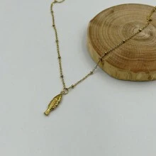 Exquisite Stainless Steel Gold Seashell Pendant Necklace, Perfect For Summer Beach Jewellery - Fish - View 3