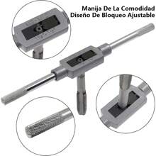 MOLOLAN Kit 8 Piezas Broca Machuelos Milimetrico Maneral Ajustable Roscador Util de grifos métricos, juego de grifos de rosca de mano, mini grifo métrico de rosca, juego de taladros de taladro de taladro M3 M4 M5 M6 M8 M10 M12 con llave ajustable 1/16-1/2,y llave de grifo ajustable, es un conjunto muy útil de herramientas de tapping - Plateado - Ver 8