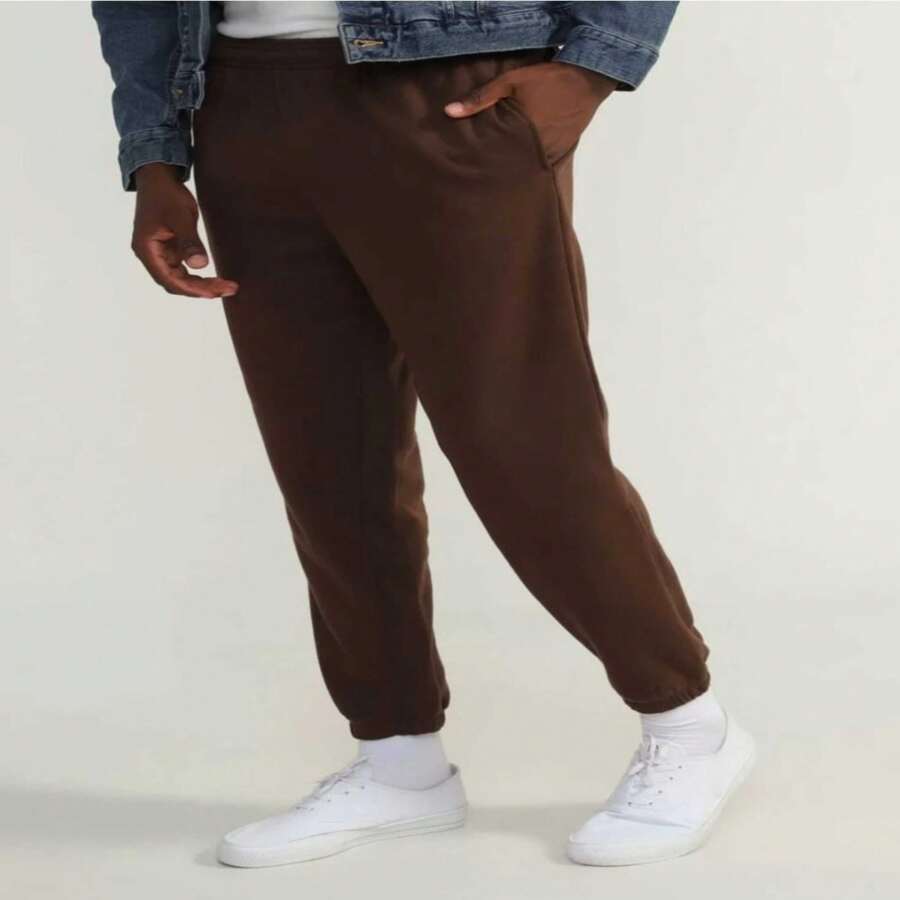 Calça Moletom jogger Masculina Academia Corrida Slim Cores Novas. - Café - Visão 1