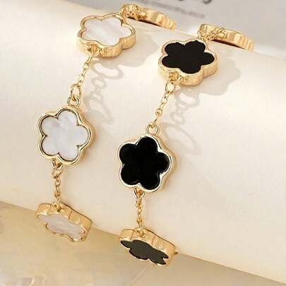 Set de 2 pulseras de Feng Shui para la riqueza, en colores clásicos negro, blanco y verde