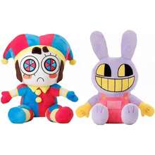 2 Muñecos De Peluche Circo Digital Pomnis Jax Digital Circus Suave Para regalo inovedor Para niño niña - Multicolor - Ver 1