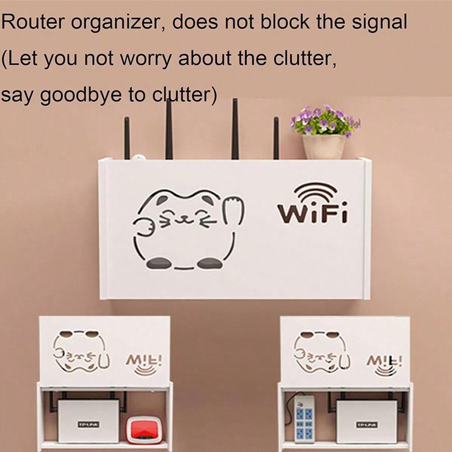 1PC Cute Cat Storage Of Wireless Router, WiFi Wall Mounting Shelf ...