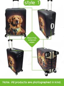Funda protectora de equipaje con estampado de animales antropomórficos como perro, gato, león, panda, proceso de producción mejorado con costura elástica reforzada, tela elástica gruesa, lavable, muy adecuada para viajes de negocios, viajes, facturación de equipaje, apta para maletas de 20 a 28 pulgadas. Accesorio escolar - Multicolor - Ver 8