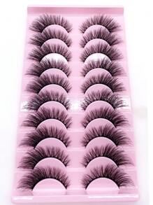10pairs/Set Soft Fluffy Curly Cat Eye 3D Faux Mink Eyelashes, Handmade Natural False Eyelashes For Makeup, Thick Style Strip Lashes, Lashes, Eyelashes, Fake Lashes - Cat Eye Lashes - View 3