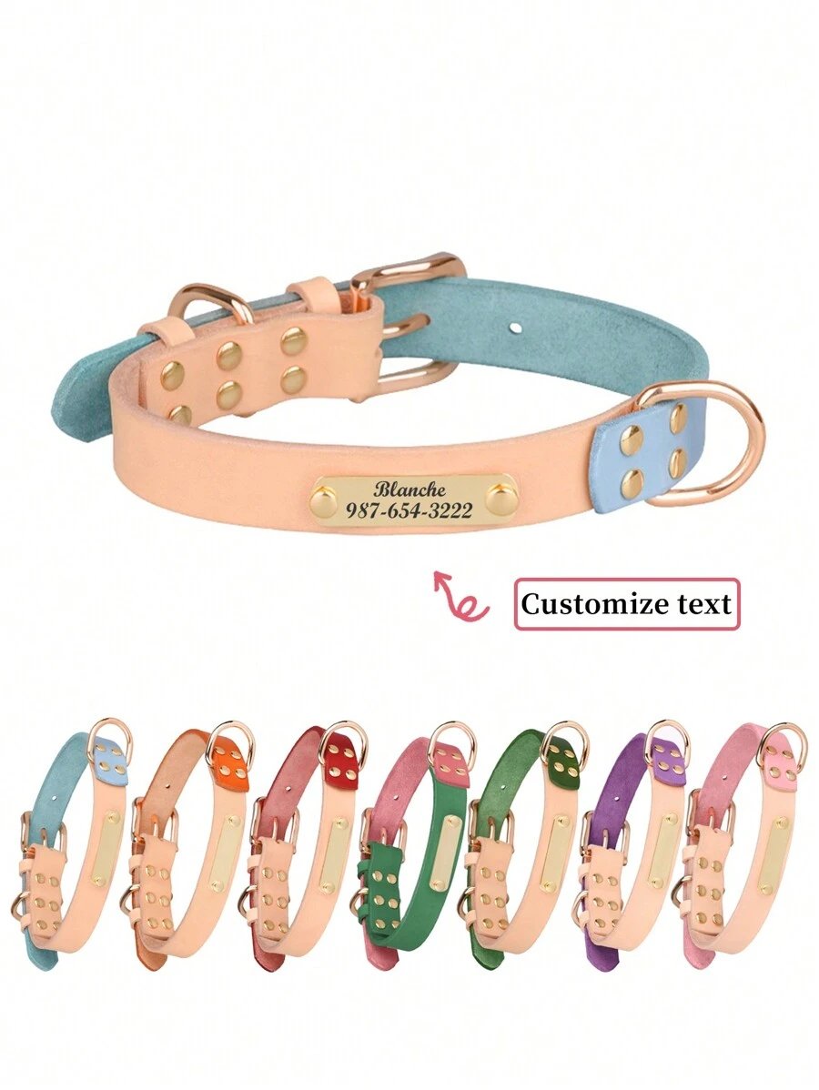 1 Vòng cổ cho chó ghép đôi màu xanh cá nhân, Vòng cổ cho thú cưng bằng vải polyester in, Thông tin về thú cưng tùy chỉnh, Vòng cổ cho thú cưng chống lạc được khắc, Thích hợp cho chó lớn, vừa và nhỏ - Màu xanh lam - Xem 1