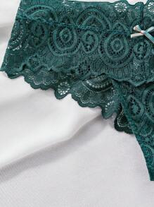 4 Pièces/set Culottes En Dentelle Sexy Pour Femmes À Taille Mi-haute