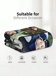 1pc Custom Flannel Photo Blanket For Bed, Multipurpose Living Room Sofa Outdoor Beach Camping Pet, Personalized Family/Pet/Couple Photo Printed Bedding Blanket, Personalized Christmas Gifts, Mother's Day/Father's Day Gift, Family Gift, Birthday Gifts, Gift For Friend, Gift For Her - 8 Photo - View 6