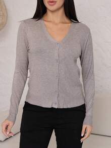 Women Cardigans - 灰色 - 查看 4