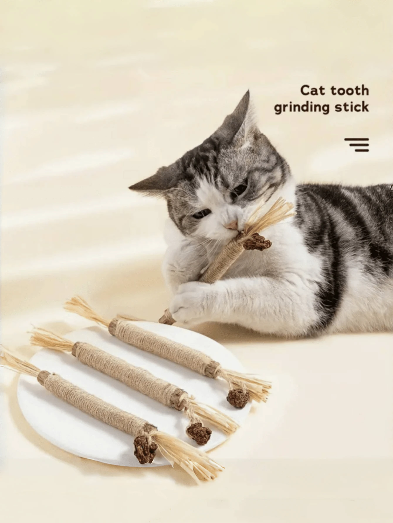 4pcs Cat Chew Toys Set, For Grinding Teeth And Cleaning Teeth, Made Of