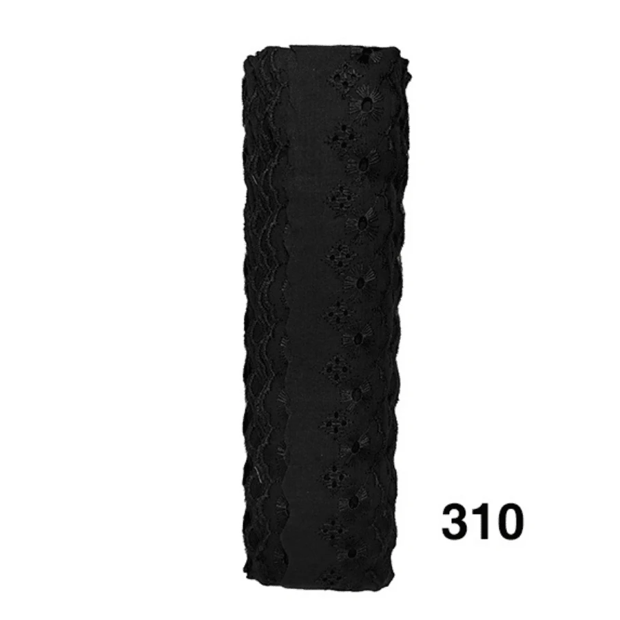 Bordado Inglês / Lese 5cm cores peça com 13,70m - Preto - Visão 1