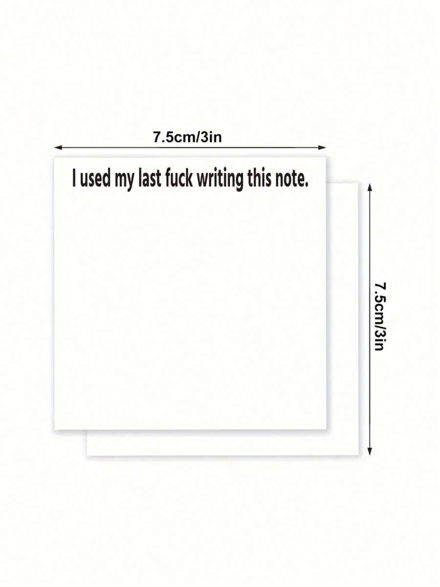1 SelfAdhesive Notepad With Proverbs, 3x3 Inches, Charming Notepad, Tearable Sticky Note Pad