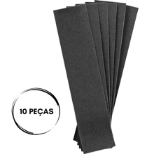 Fita Antiderrapante 10 Peças para Piso Escada e Calçada 22cm x 5cm - Preto - Visão 1