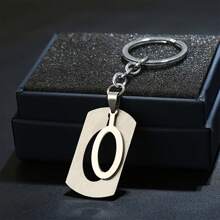 1pc Stainless Steel Letter Charm Key Chain Letters Keychain Men Keychain Couple Gift Jewelry Car Key Ring,A-Z Letter Double Layer Keychain,Simple Letter Jewelry Accessories,Tag Key Chain Ring Bag Backpack Charm Women Men(Keychain Style Random) - Silver - View 22