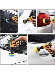 Car Wash Kit, 3-Inch Polishing Waxing Sponge Kit For Car Cleaning, Scratch Removal And Self-Adhesive Polishing Pad