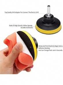 Car Wash Kit, 3-Inch Polishing Waxing Sponge Kit For Car Cleaning, Scratch Removal And Self-Adhesive Polishing Pad