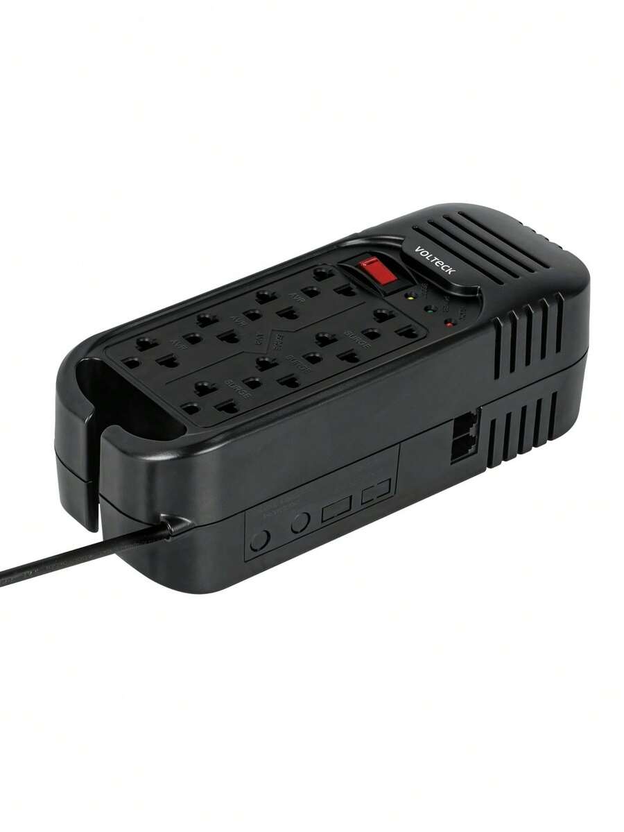 Voltage Regulator 1600 VA / 800 W 8 Contacts, Volteck RV-1600 - Black - View 1