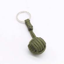 Outdoor Umbrella Rope Braided Keychain Ball, Self Defense Tool With Steel Ball, 7-Strand Umbrella Rope Keyring, Steel Ball Braided Party Keychain