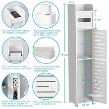 Estante Organizador de Baño Sanitario Wc Dos Niveles Con Puerta Estante organizador con puertas para baño - Blanco - Ver 2