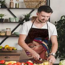 1pc  Girl Pattern Apron, Unisex Cooking Apron With Pocket, Household Cleaning Apron - Multicolor - View 9