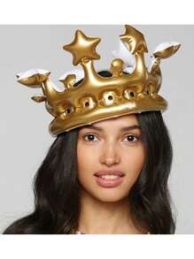 1 件头饰充气皇冠帽，充气皇冠公主/女王，夏季泳池玩具，生日派对配件，成人生日皇冠帽，派对/生日/泳池派对/团聚/温馨 30 岁生日派对装饰帽，摄影道具，圣诞节 - 彩色 - 查看 1