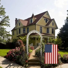 1入組美國花園旗（30厘米* 45厘米 / 12英寸* 18英寸），厚實耐候的粗麻旗，7月4日美國花園旗，完美的戶外庭院、門廊、露台、農舍草坪裝飾